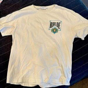Rhude cream playing card graphic tee shirt size small